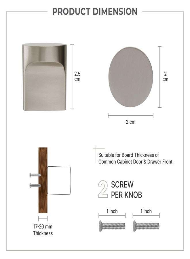 LAPO 2 Piece Knobs for Drawers & Cupboards - Zinc Knob for Kitchen, Wardrobe, and Home Furniture (Satin Matt Finish) - Image 2